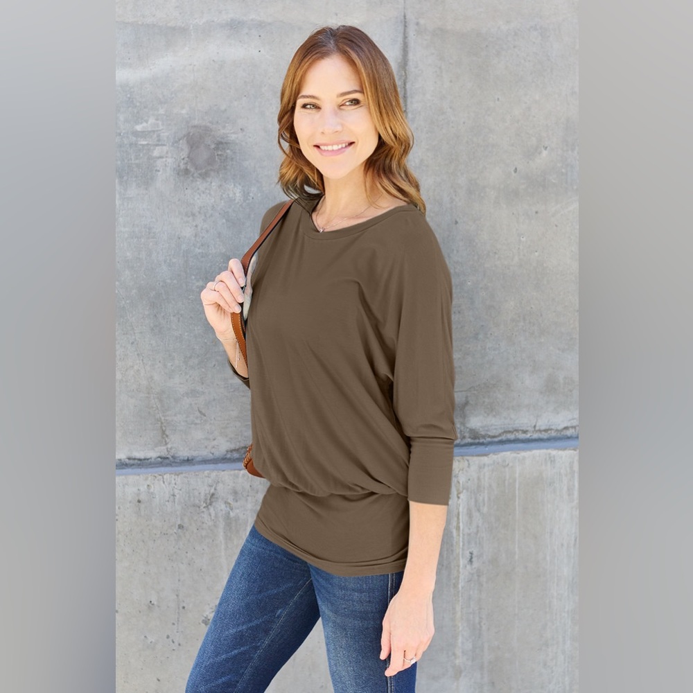 Basic Bae Full Size Round Neck Batwing Sleeve Blo… - image 2